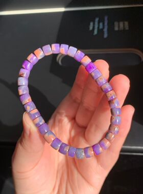 回收舒俱来直切手链， 粉紫色晚霞， 规格：6.5mm，13.25g