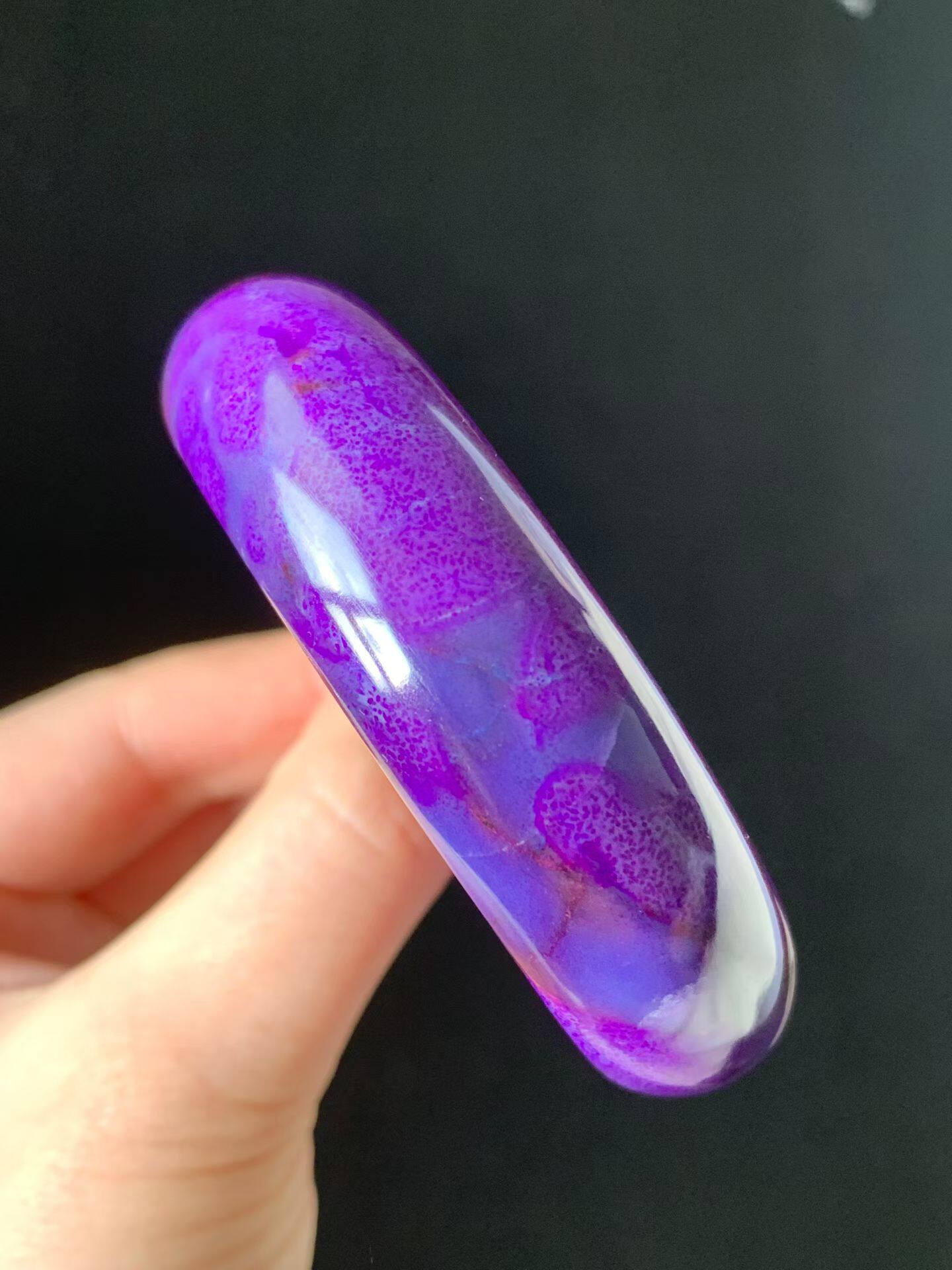 回收天然舒俱来手镯玉化冰透老油料 尺寸18.3*8.8*58.8mm 69.5g