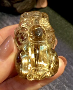 回收纯天然水晶钛晶貔貅吊坠 46克 44x27x21