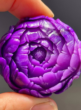 回收舒俱来牡丹花吊坠皇家帝王紫色重38规格41.6*38.2*14.3m