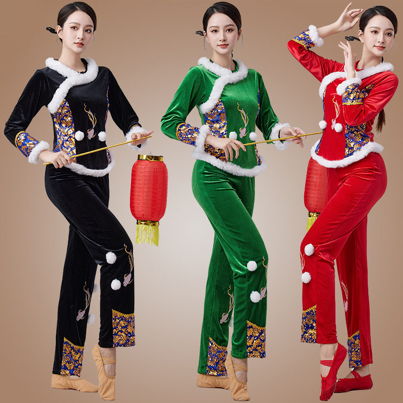 加厚金丝绒新款民族风广场舞服装