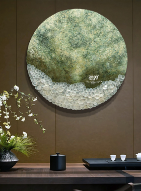 现代轻奢手绘贝母片玄关定制画