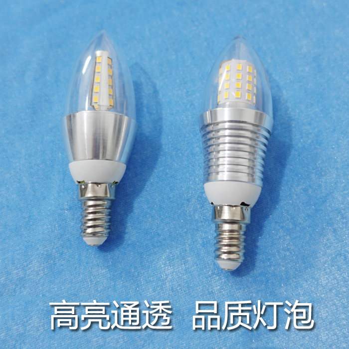 高亮高透led灯泡节能省电e14小螺口细口白光黄光台灯吊灯床头光源