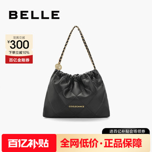 百丽包包女大容量托特包流浪包女友礼物红色链条包单肩包X6603AX3