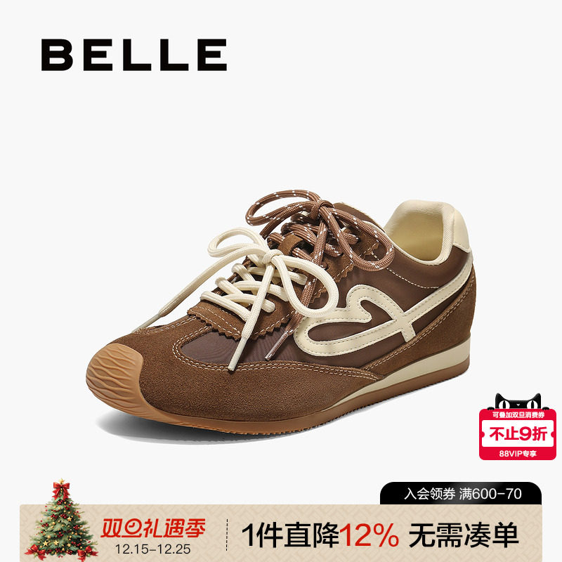 百丽复古撞色阿甘鞋运动风休闲鞋