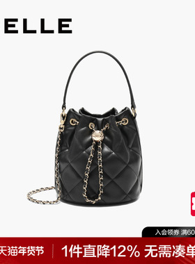 百丽包包女2025新款商场同款小香风链条包斜挎手提水桶包X7403CX5