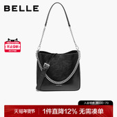 百丽包包女2025新款 简约链条包子母托特斜挎包黑色水桶包BL813BX5