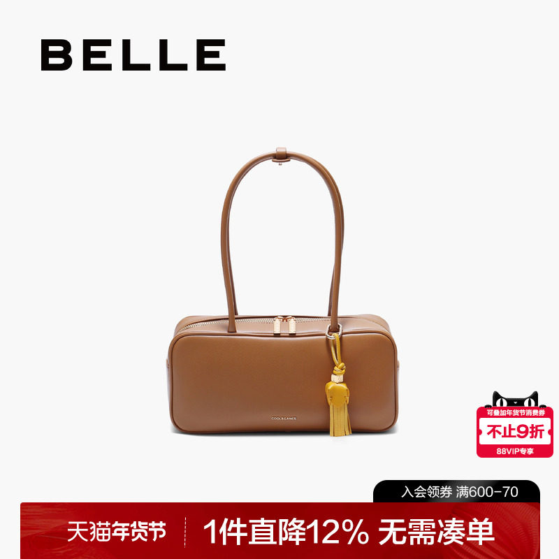 百丽包女2025秋季新品时髦复古通勤保龄球包单肩波士顿包BL838CX5,箱包皮具/热销女包/男包,小方包,淘宝优惠券,粉丝福利购,淘宝优惠卷