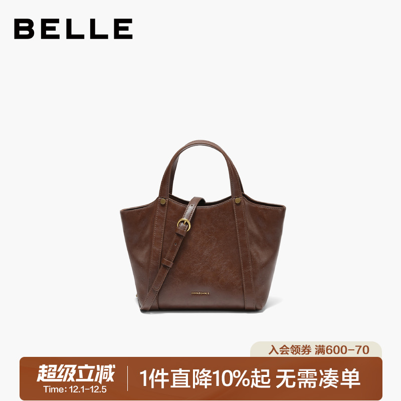 百丽2025冬季新款时尚慵懒菜篮子