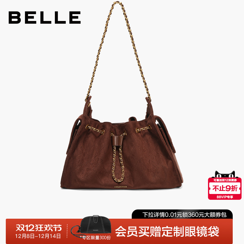 百丽2025新款休闲小香风托特包