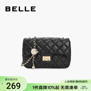 百麗包包女時尚 百搭通勤黑色小香風鏈條包單肩包斜挎包X5083CX1
