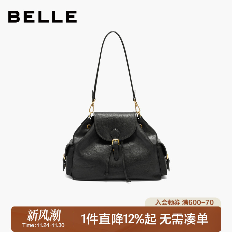 百丽2025新款时尚休闲单肩包背包