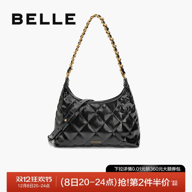 百丽2025简约高级质感链条腋下包