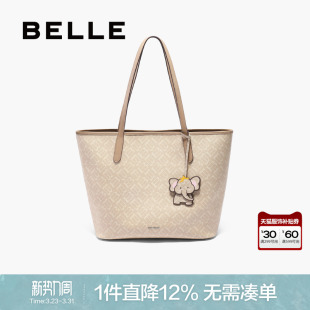 百丽包女新款 海鸥老花手提包大号手提包大容量飞象托特包X7375BX5