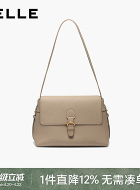 百丽包包女新款灰色日常百搭简约法式通勤单肩斜挎小方包F3075DX5