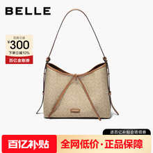 百丽包包女款复古海鸥老花hobo包单肩斜挎包大容量托特包X7326DX5