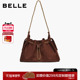 百丽包包女2025新款 休闲时尚 小香风托特包单肩抽绳腋下包X7210DX5