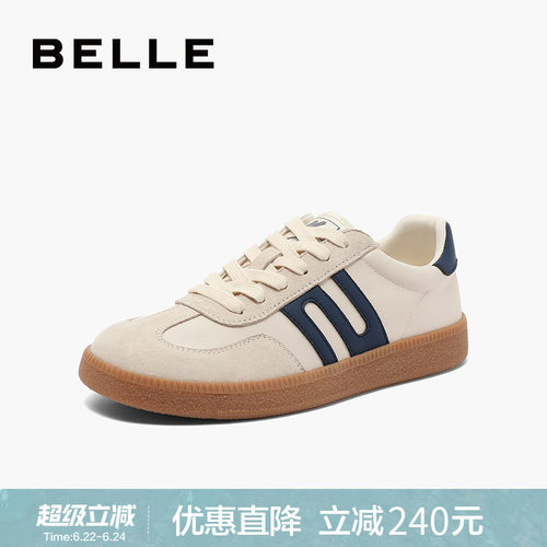 百丽跑道德训复古休闲运动鞋子