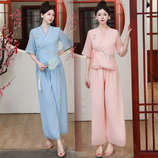 推拿套装 雪纺开衫 女 美容师工作服养生馆美容院采耳师服装 2024新款