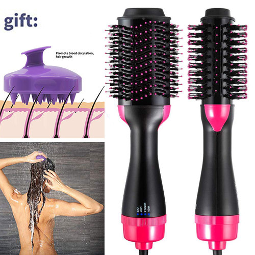 1000W Professional Hair Dryer Brush 2 In 1 HOT Straightener