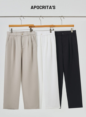 apo男装|跨境男士商务休闲裤春季感宽松慵懒百搭休闲直筒长裤