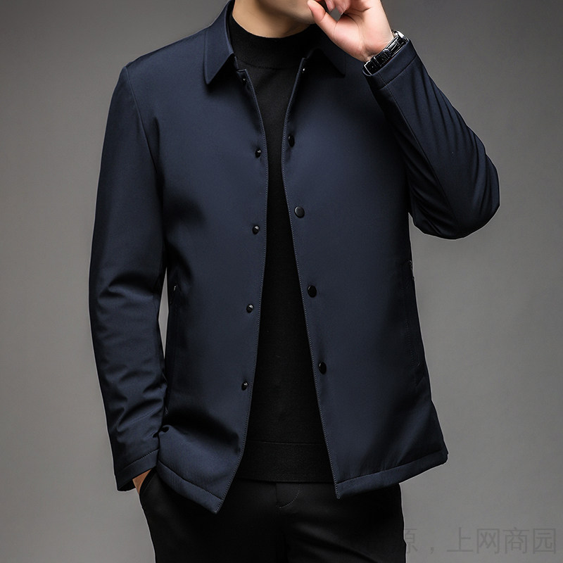 冬季新款 羽绒夹克外套现货翻领休闲上衣爸爸装男款时尚