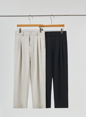 APO男装|跨境商务休闲西裤男夏季新款薄款百搭宽松直筒垂坠感长裤