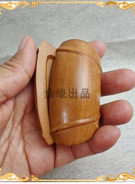 老枣木、乌木竹节卦圣杯精雕细磨平安好顺随身手把件