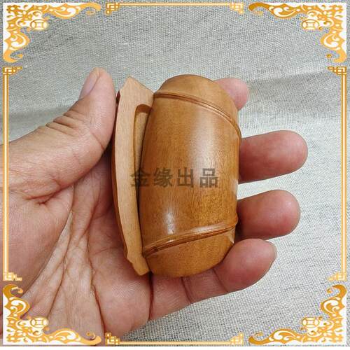 老枣木、乌木竹节卦圣杯精雕细磨平安好顺随身手把件