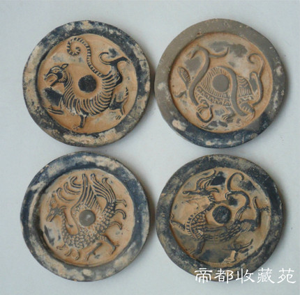 仿古瓦当 四方神青龙白虎朱雀 拓片模具装饰摆件陶器古玩古典墙饰