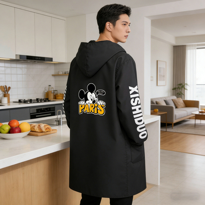 罩衣男女款2025新款冬加厚工作服围裙防水加绒厨房防油上班干活