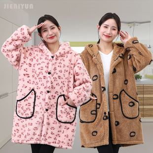 罩衣女士2025新款 干活加绒防脏厨房外穿上班加厚耐脏工作服 冬季