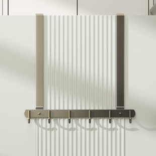 枪灰色静音免打孔门后挂钩挂衣钩4.5cm厚门 超长款儿童房高门挂架