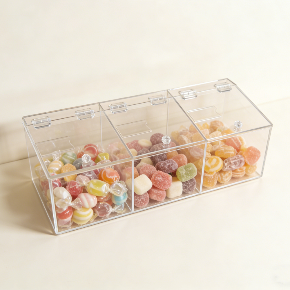 亚克力糖果箱超市散装食品展示盒子饼干休闲小零食货架展示收纳箱