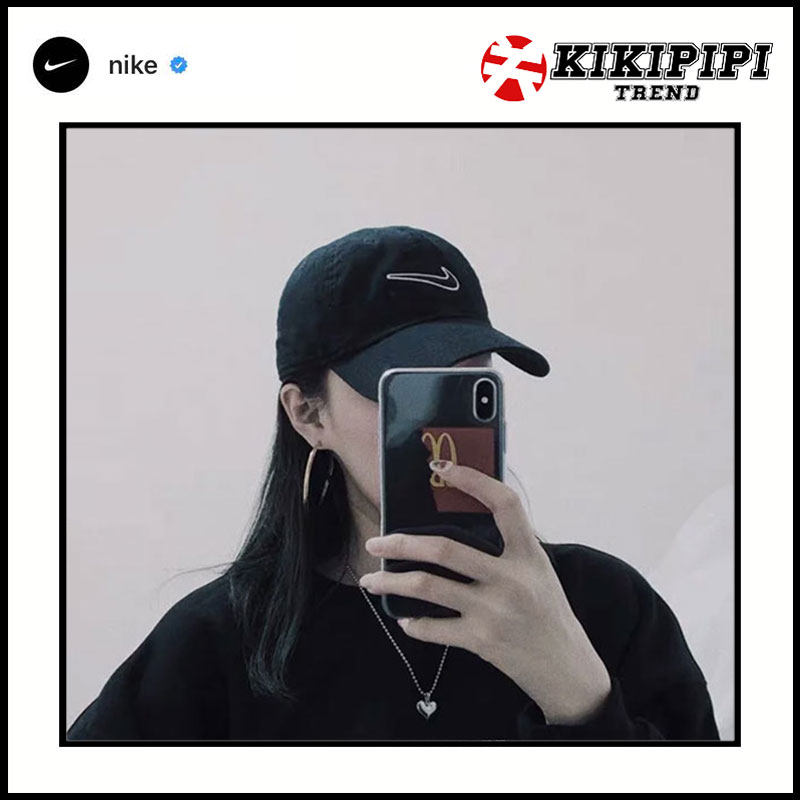 nike耐克王一博同款透气遮阳棒球帽鸭舌帽情侣943091-bv1076-010