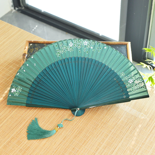 扇子古风舞蹈扇寄明月扇子中国风舞蹈专用中式易开合汉服旗袍折叠