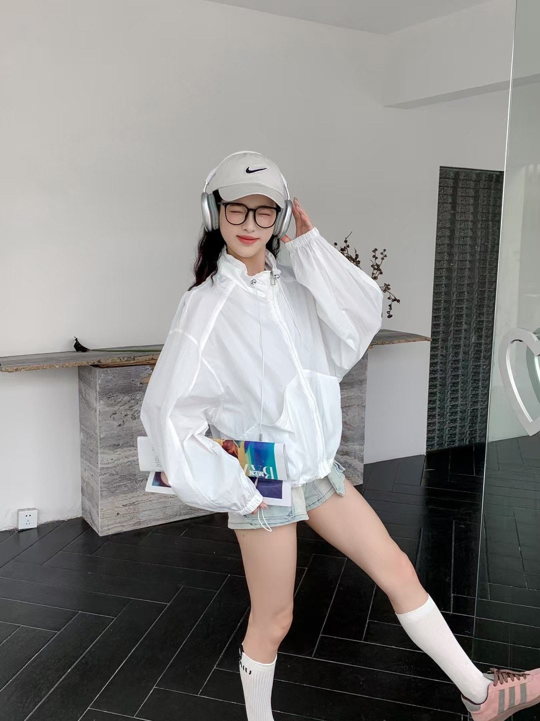 欧洲小众设计师防晒衫女减龄廓形薄外套9923薄外套糖果色立领