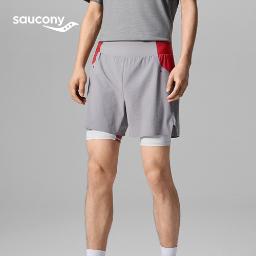 SAUCONY索康尼男子跑步短裤透气速干百搭舒适宽松三分裤夏季新款