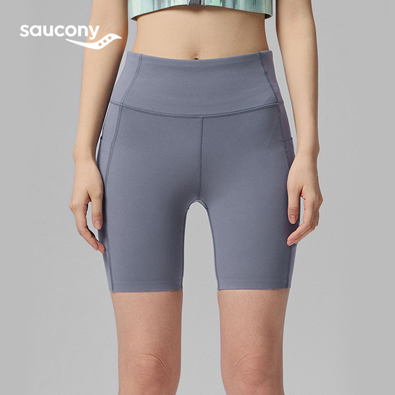 Saucony/索康尼女紧身五分裤户外跑步运动健身高弹训练压缩舒适