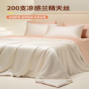 高端轻奢200支兰精天丝四件套冰丝床单被套真丝滑裸睡床上用品夏