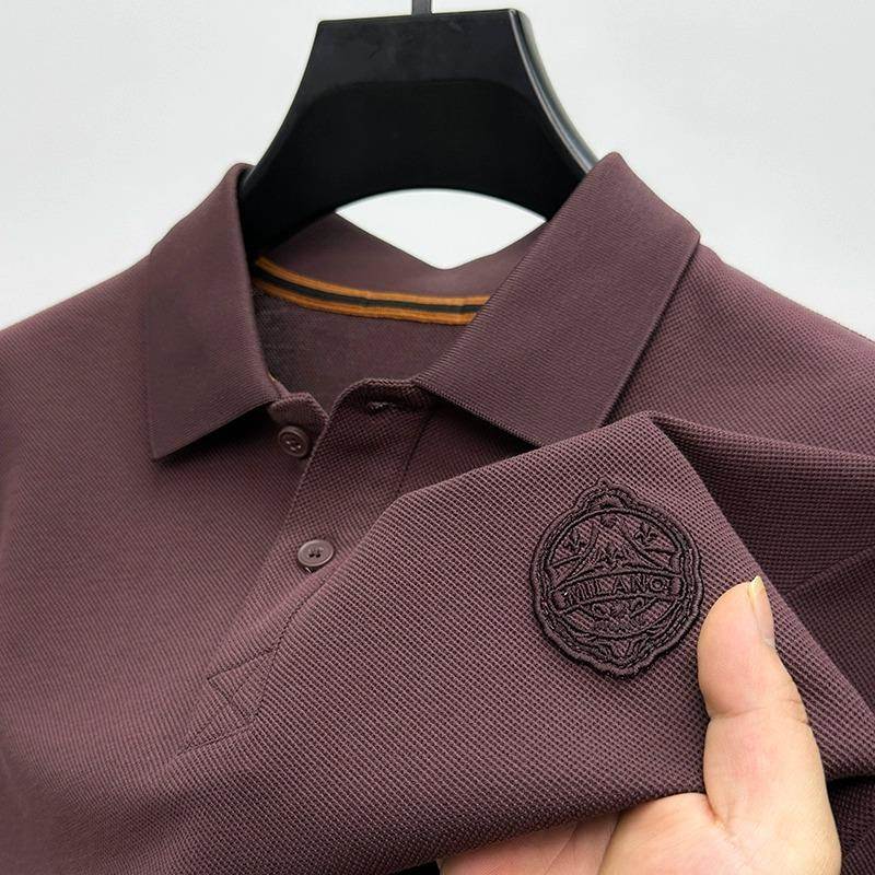~高端品质！丝光棉短袖t恤男夏季休闲透气百搭翻领POLO衫