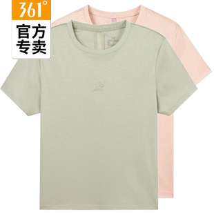 56Z524131 舒适运动短袖 361度女士圆领T恤纯棉新品 2025夏全棉半袖