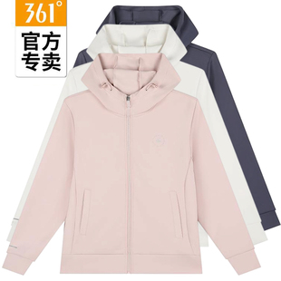 新品 2024秋季 运动外套休闲连帽开襟卫衣56Z434002A 361度女装 正品