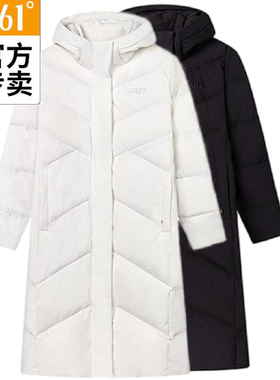 361度女式长款羽绒服新品2024冬季加厚女士防风连帽外套56Z444305