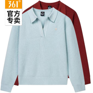POLO领线衫 2025春秋V领时尚 56Z514825 翻领新品 361度女士套头毛衫