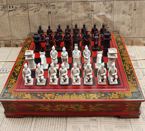 兵马俑立体人物圣诞节国际象棋