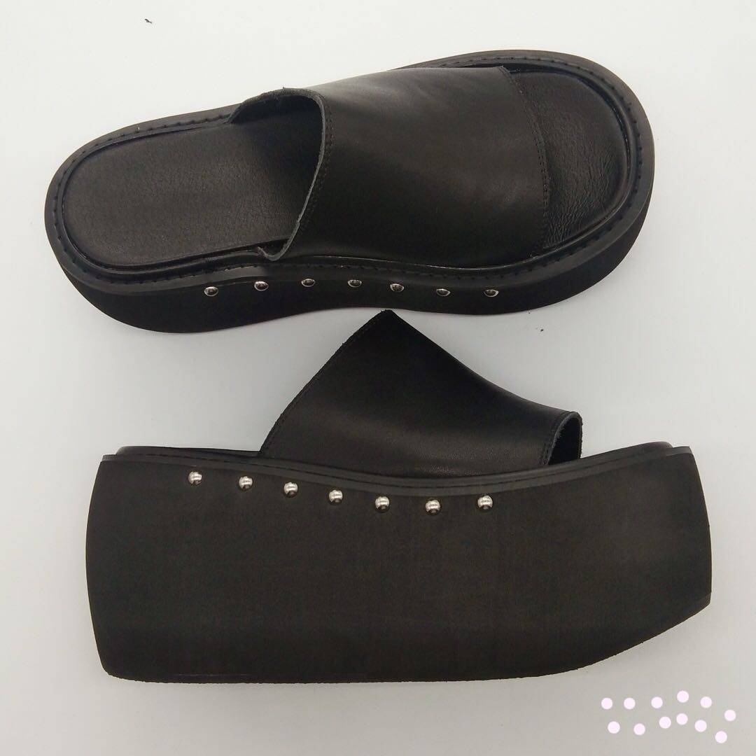 antaina松糕厚底鞋夏季铆钉女鞋铆钉大头鞋头层牛皮拖鞋1242,女鞋,其他拖鞋,淘宝优惠券,粉丝福利购,淘宝优惠卷