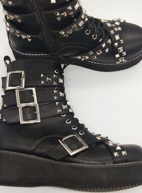 antaina原创实拍铆钉鞋厚底鞋朋克欧洲站英伦复古时尚情侣鞋6970