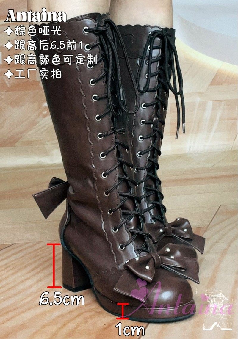 日常舒适高跟大码lo鞋女靴图片