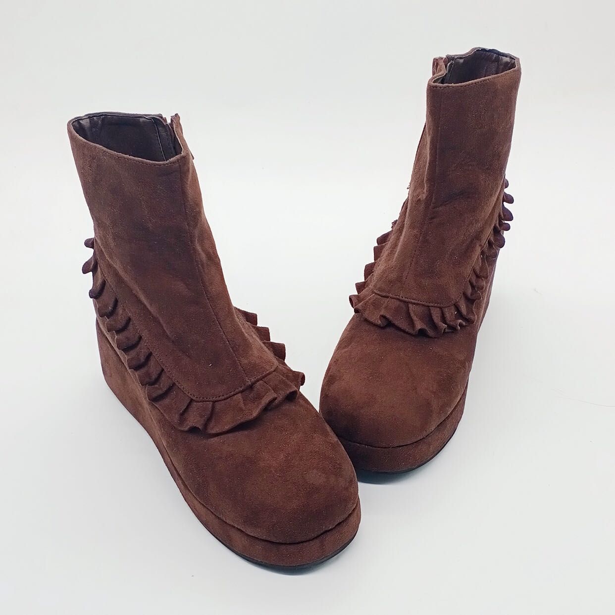 antaina洛丽塔绒面厚底鞋